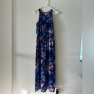 Xhilaration Blue Floral Maxi Dress